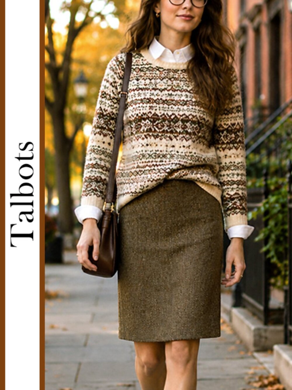 Talbots | Wool Blend Herringbone Tweed Skirt